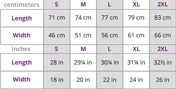 Men T-shirt size chart